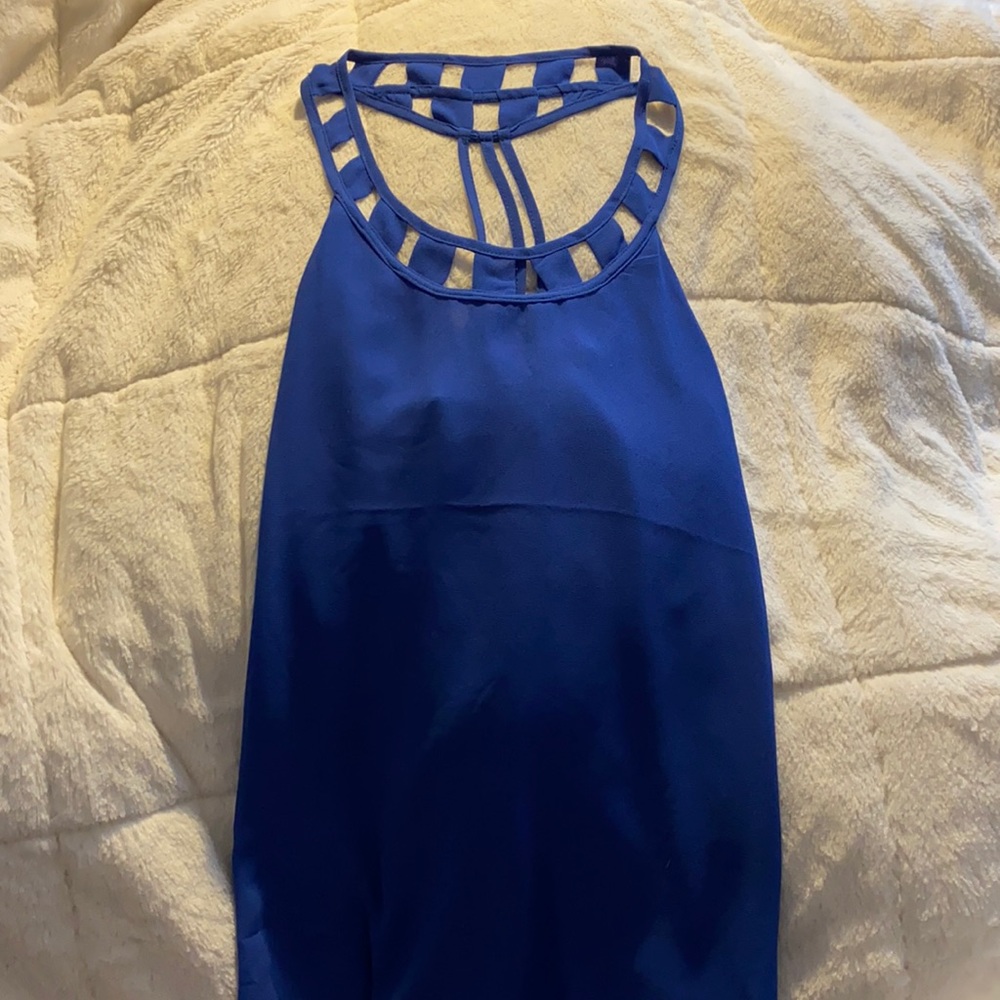 Blue halter blouse